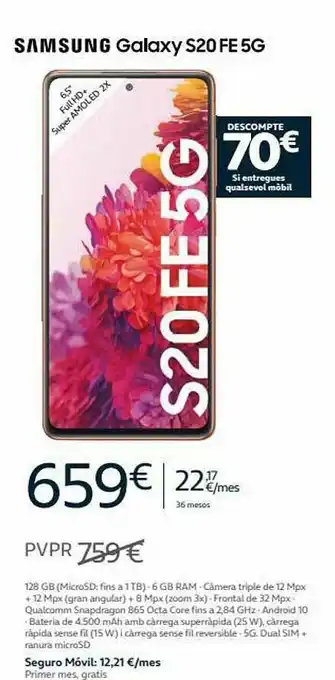 Movistar Samsung Galaxy S20 Fe 5g oferta