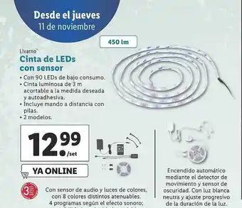 Lidl Livarno Cinta De Leds Con Sensor oferta
