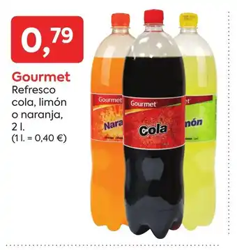Suma Supermercados GOURMET Refresco cola, limón o naranja oferta