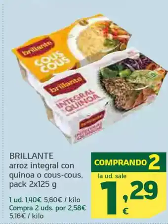 HiperDino BRILLANTE arroz integral oferta