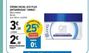 E.Leclerc UNNIA Crema facial q10 plus antiarrugas oferta