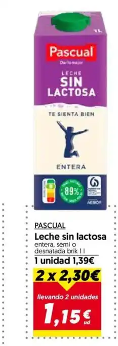 Hiper Usera PASCUAL Leche sin lactosa oferta