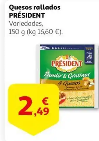Alcampo PRÉSIDENT Quesos rallados oferta