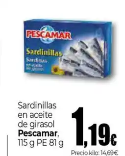 Unide Supermercados PESCAMAR Sardinillas en aceite de girasol oferta