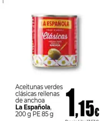 Unide Supermercados LA ESPAÑOLA Aceitunas verdes clásicas rellenas de anchoa oferta