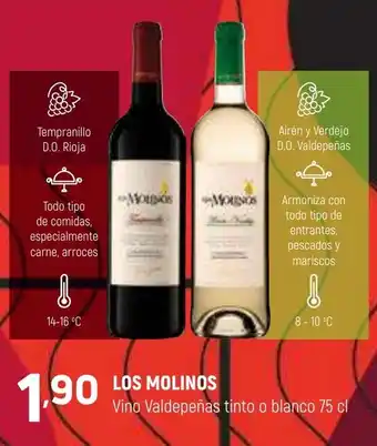 Coviran LOS MOLINOS Vino Valdepeñas tinto o blanco oferta