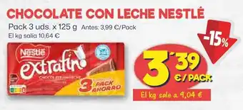 AhorraMas NESTLÉ Chocolate con leche oferta