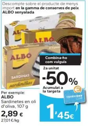 Caprabo ALBO Sardinetes en oli d'oliva oferta