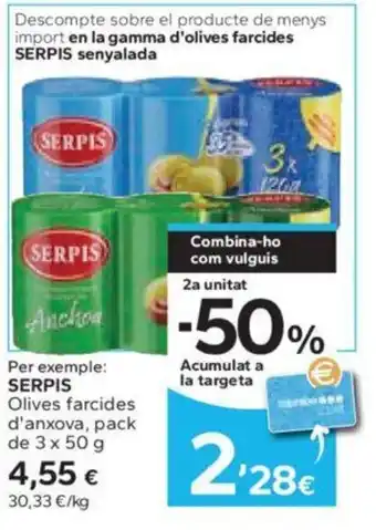 Caprabo SERPIS Olives farcides d'anxova oferta