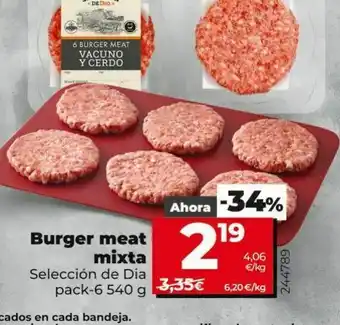 Dia Burguer meat mixta oferta