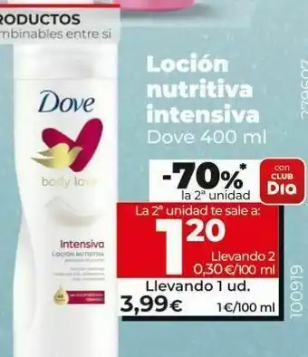 Dia Loción hidratante dove oferta