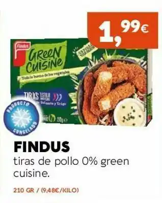 Supermercados Lupa Findus tiras de pollo 0% green cuisine oferta