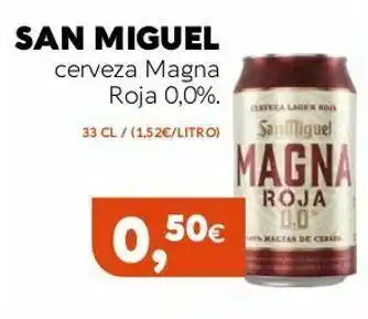 Supermercados Lupa San miguel cerveza magna roja 0,0% oferta