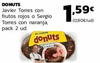 Supermercados Lupa Donuts javier torres con frutos rojos o sergio torres con naranja oferta