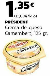 Supermercados Lupa Président crema de queso camembert oferta