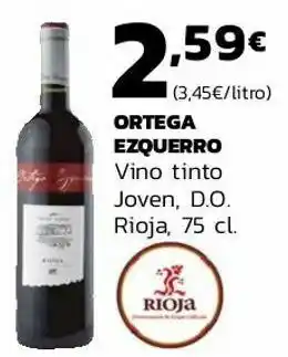 Supermercados Lupa Ortega ezquerro vino tinto joven, d.o, rioja oferta
