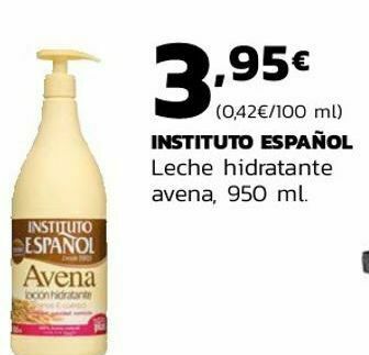 Supermercados Lupa Instituto español leche hidratante avena oferta