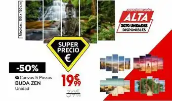 Conforama Canvas de 5 piezas buda zen oferta