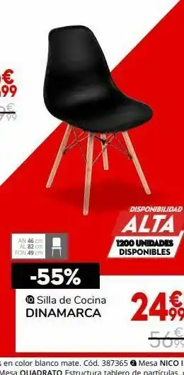 Conforama Silla de cocina dinamarca oferta
