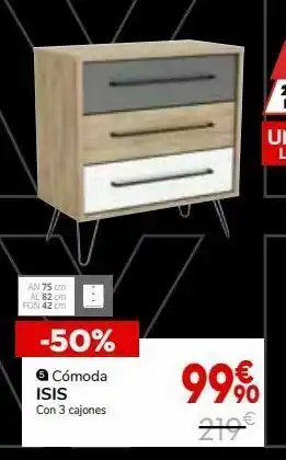 Conforama Cómoda con 3 cajones oferta