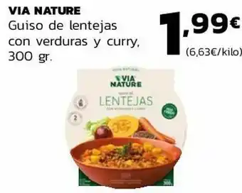 Supermercados Lupa Via nature guiso de lentejas con verduras y curry oferta