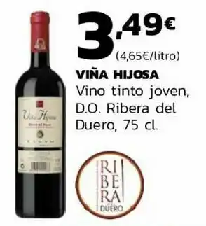 Supermercados Lupa Viña hijosa vino tinto joven d.o. ribera del duero oferta