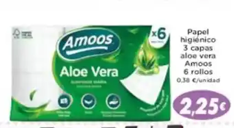 Supermercados Piedra AMOOS Papel higiénico 3 capas aloe vera oferta