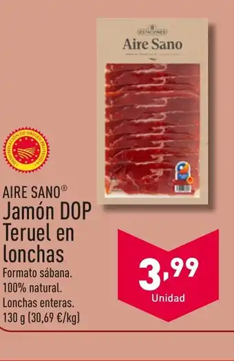 ALDI AIRE SANO Jamón DOP Teruel en lonchas oferta