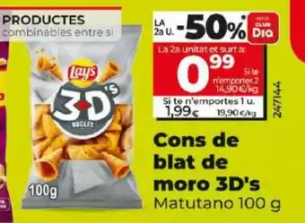 Dia Cons de blat de moro 3D's oferta