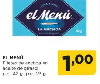 Alimerka EL MENÚ Filetes de anchoa en aceite de girasol oferta