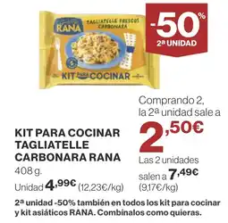 Supercor RANA Kit para cocinar tagliatelle carbonara oferta
