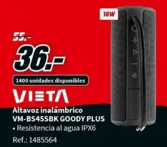 MediaMarkt Vieta Altavoz inalámbrico VM-BA45SBK Goody Plus oferta