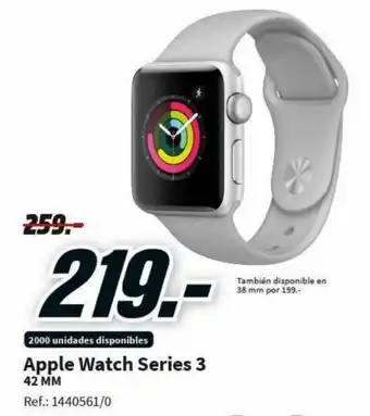 MediaMarkt Apple Watch Series 3 42mm oferta