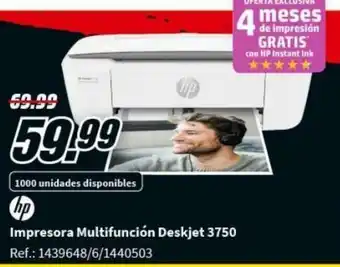 MediaMarkt HP Impresora Multifuncion Deskjet 3750 oferta