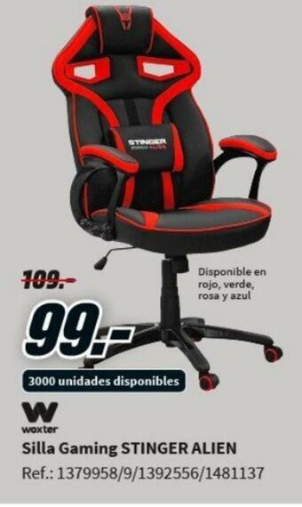 MediaMarkt Silla Gaming Stinger Alien oferta