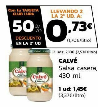 Supermercados Lupa Calvé salsa casera oferta