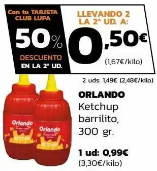 Supermercados Lupa Orlando ketchup barrilito oferta