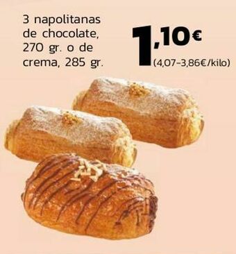 Supermercados Lupa 3 napolitanas de chocolate o de crema oferta