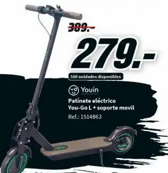 MediaMarkt Youin Patínete Eléctrico You-Go L + Soporte Movil oferta