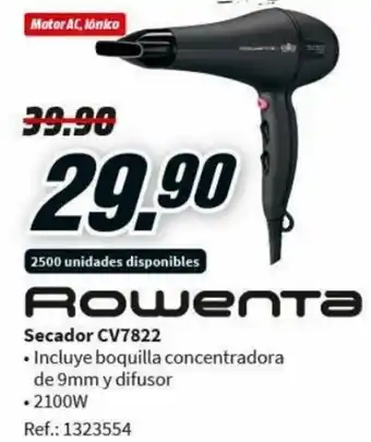 MediaMarkt Rowenta Secador CV7822 oferta