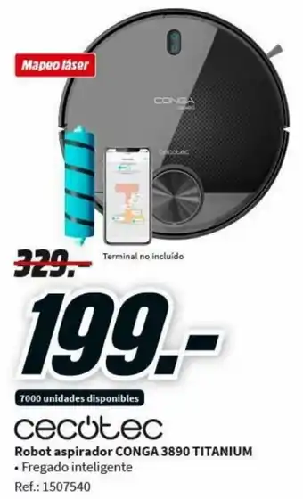 MediaMarkt Cecotec Robot Aspirador Conga 3890 Titanium oferta