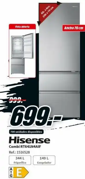 MediaMarkt Hisense Combi RT641N4AIF oferta