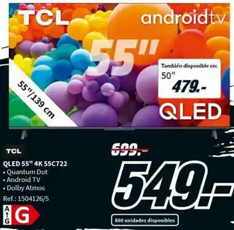 MediaMarkt TCL QLED 55" 4K 55C722 oferta