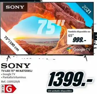 MediaMarkt Sony TV LED 75" 4K Kd75X85J oferta