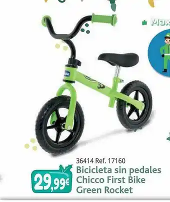 Bicicleta Sin Pedales Chicco Frist Bike Green Rocket