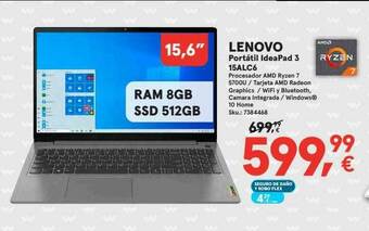 Worten Lenovo Portátil Ideapad 3 15alc6 oferta