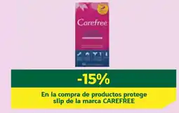 HiperDino CAREFREE En la compra de productos protege slip de la marca oferta