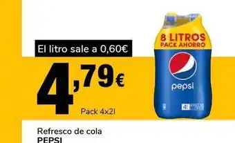Supeco Refresco De Cola Pepsi Pack 4x2L oferta