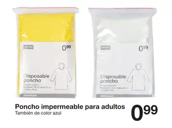 Zeeman Poncho impermeable para adultos oferta