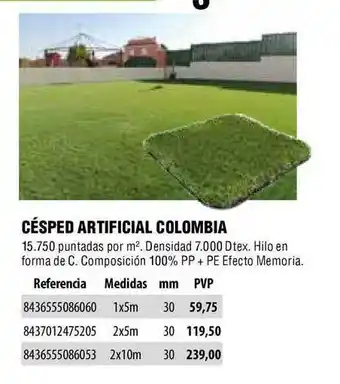 Optimus Césped Artificial Colombia oferta